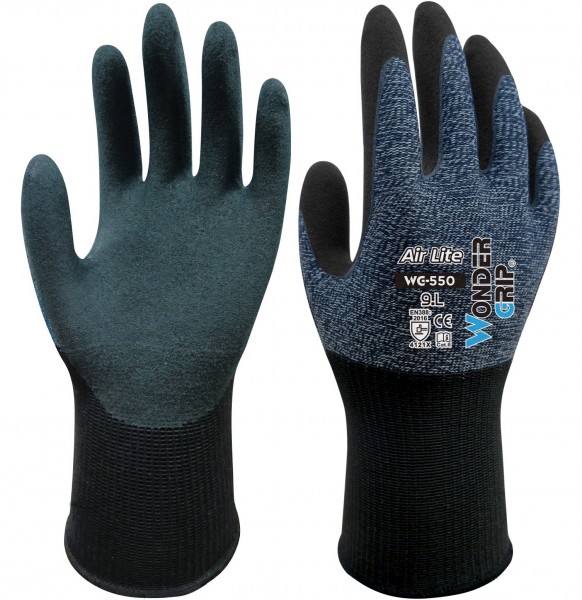 Wonder Grip Air Lite WG550 Nylon Knitted Gloves with Nitrile