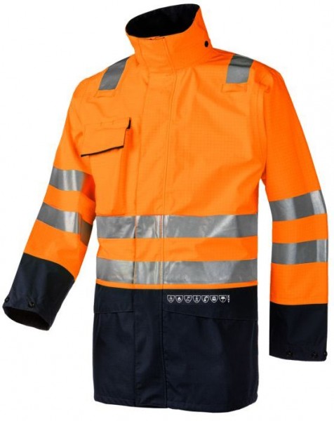 Sioen Kaldvik 7329A2ET2 high-visibility rain jacket with arc flash protection