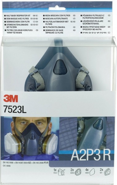 3M Series 7500 Half Mask Set 7523L A2P3R