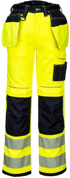 Portwest PW306 PW3 high visibility stretch work trousers with holster
