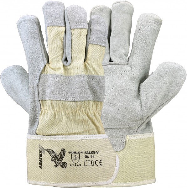 Asatex Falke-V cow split leather protective gloves