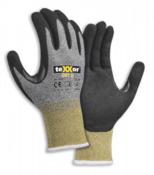 texxor 2620 knitted cut protection gloves level D