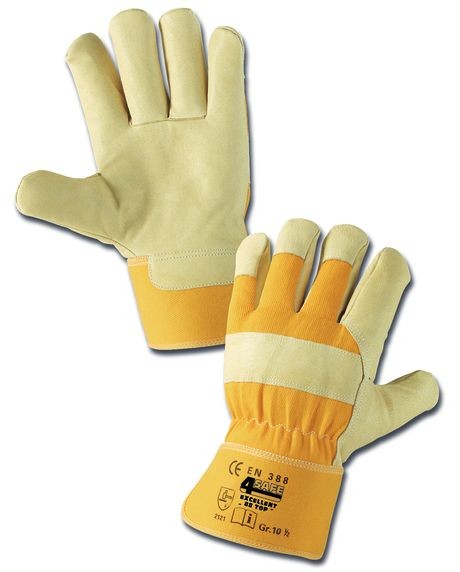 4Safe H88TOP Pig grain leather gloves yellow in Online-Shop