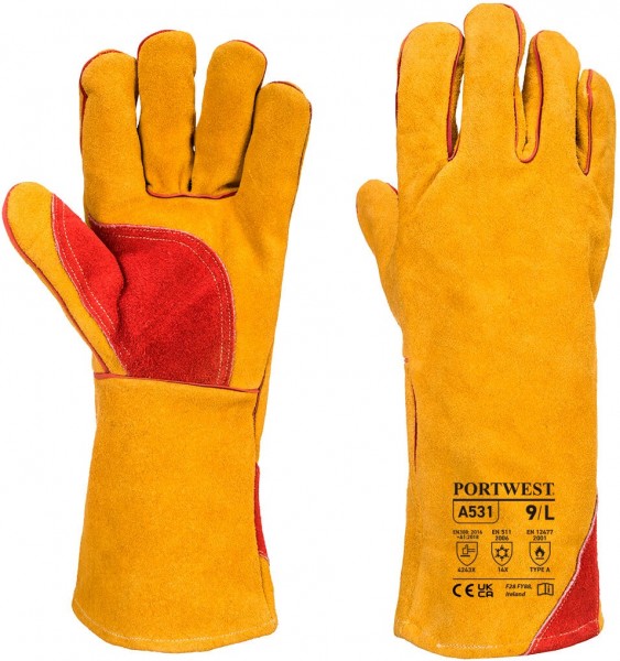 Portwest A531 Cowhide Split Leather Type A Welding Gloves