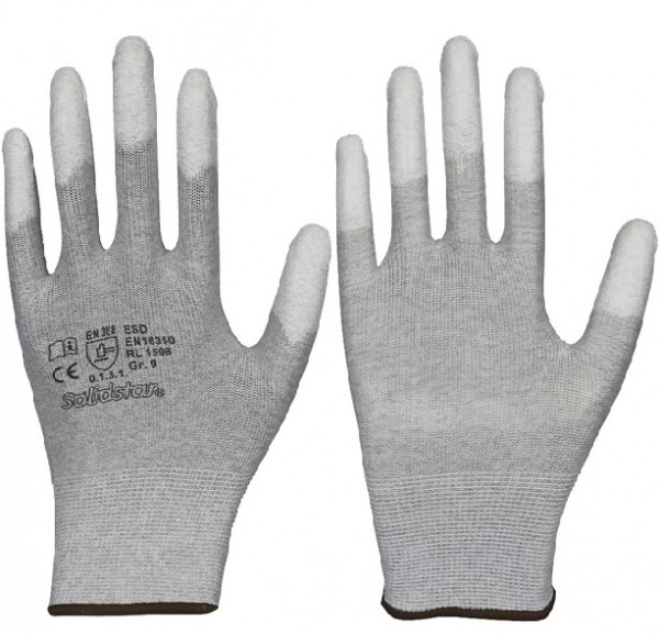 Solidstar 1598 ESD protective gloves with fingertips PU coating