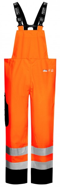 Lyngsøe FR-LR6029 flame-retardant high-visibility dungarees in heavy PU quality