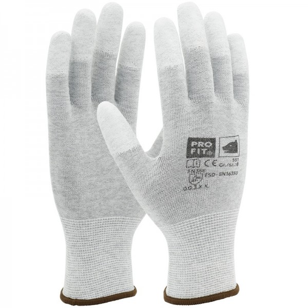 Pro-Fit 551 ESD protective gloves with PU coating