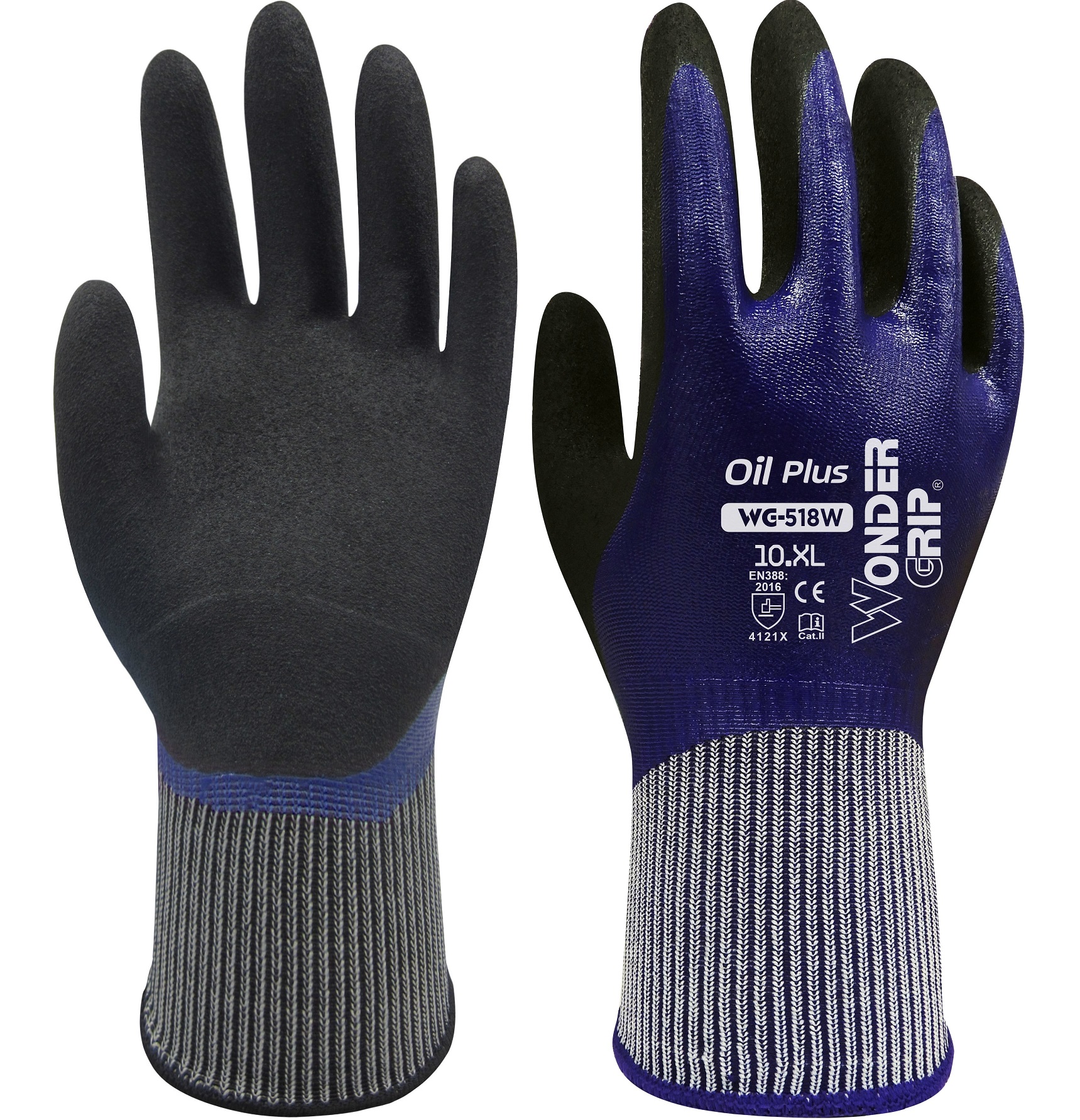 Protective Wonder Grip Gloves Flexible Work Oil Resistance Mittens Nitrile Nylon 