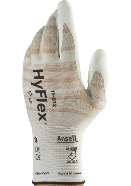 Ansell HyFlex 11-812 protective gloves with nitrile coating white