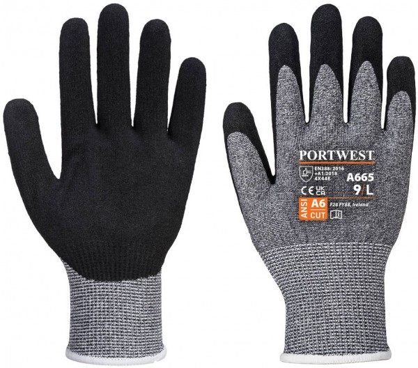 Portwest A665 Nitrile Foam Cut Protection Gloves Level E