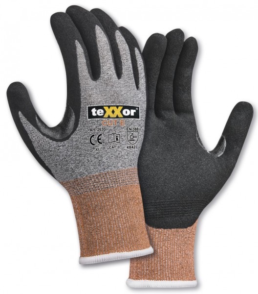 texxor 2630 cut protection knitted gloves level E
