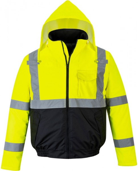 Portwest S363 High-quality warning protection pilot jacket bright yellow-black