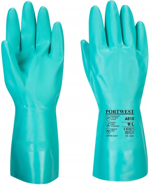 Portwest A810- Nitrile Chemical Protective Gloves