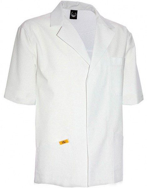 ESD men's jacket short sleeve white 155g/m²