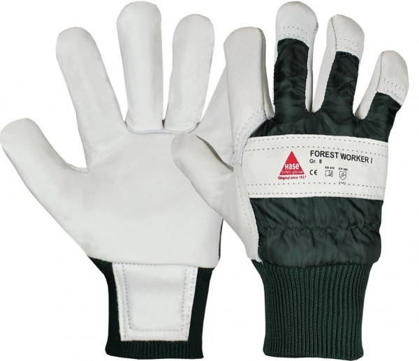 Hase 293340 FOREST WORKER I cow grain leather protective gloves
