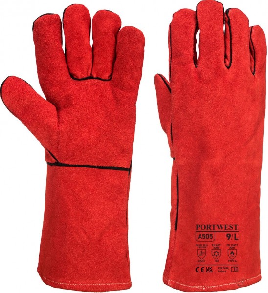 Portwest A505 Cowhide Split Leather Type A Welding Gloves